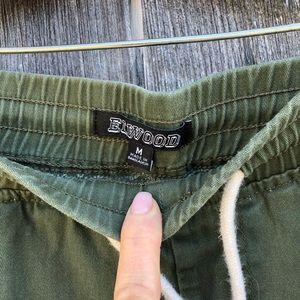 Olive twill joggers